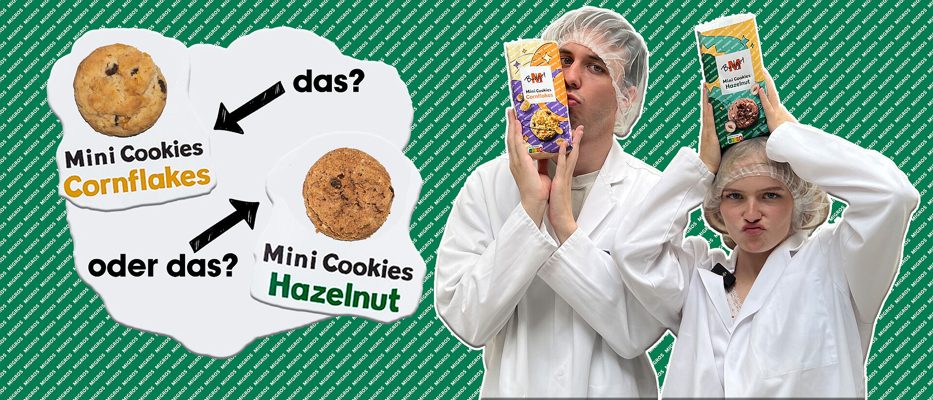 Campaign visual of the Migros-Budget mini-cookies campaign
