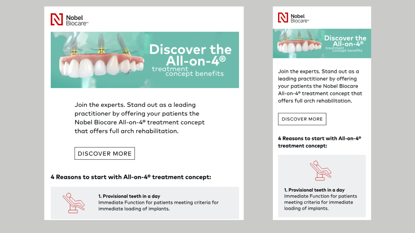 Email campaign for Nobel Biocare