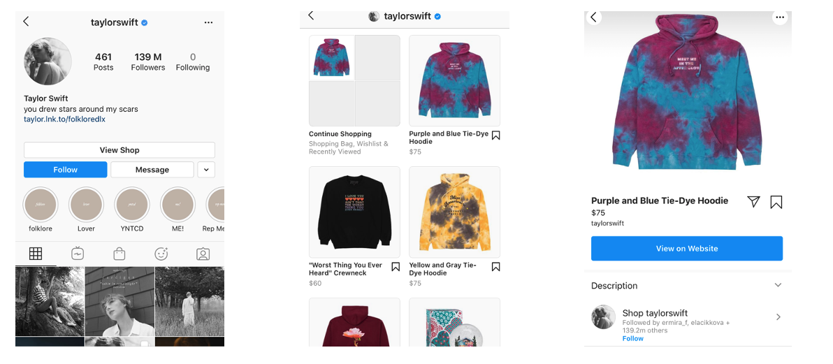 Example for an Instagram Shop