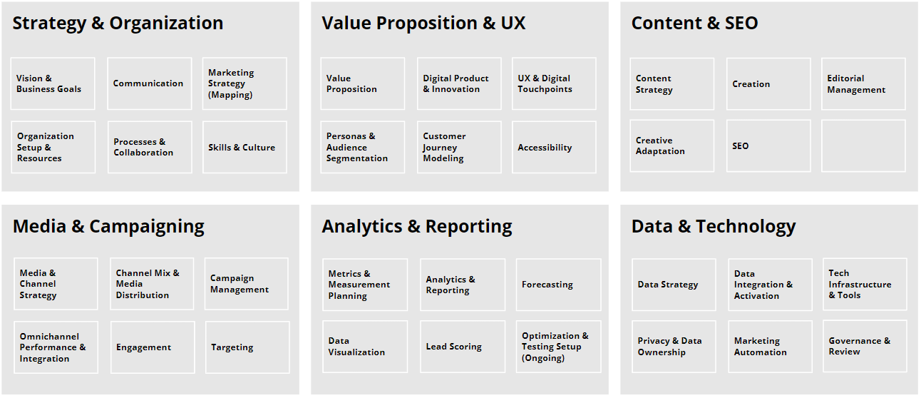 Visualisierung des Digital Marketing Maturity Frameworks